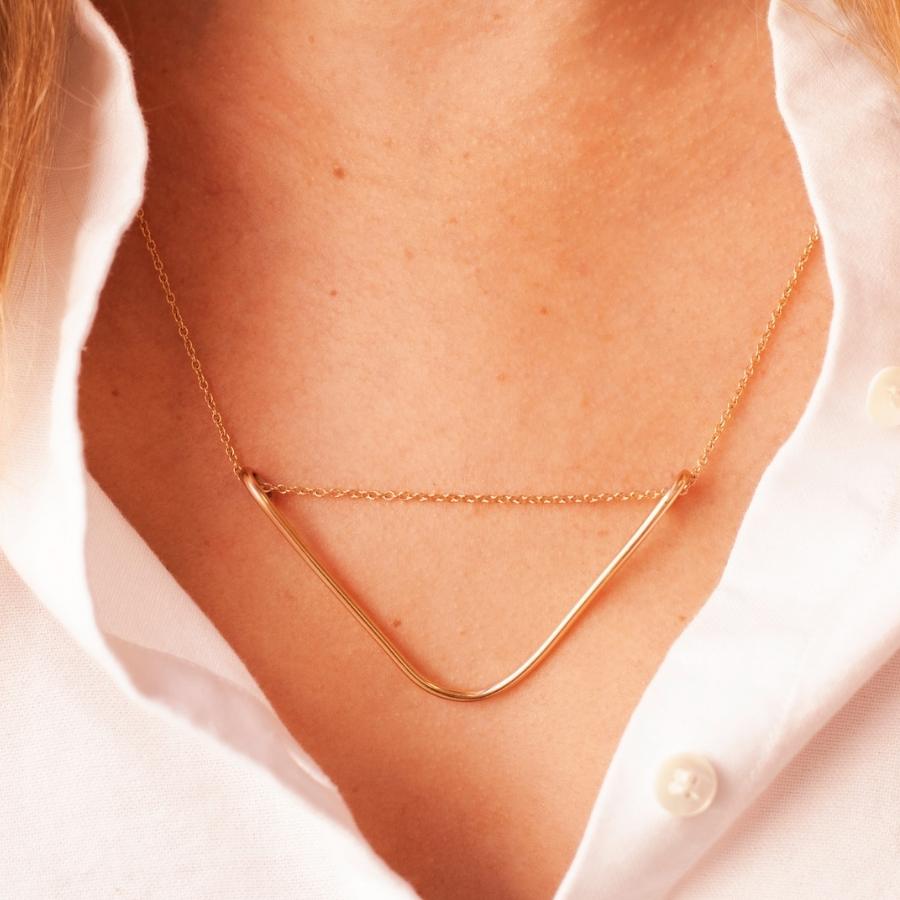 
            Kim Drosdick V Shaped Rose Gold Necklace