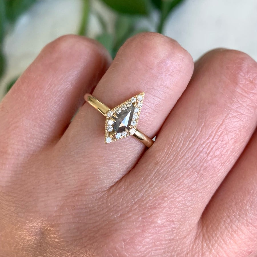 Elysia Grey Rose Cut Diamond Ring