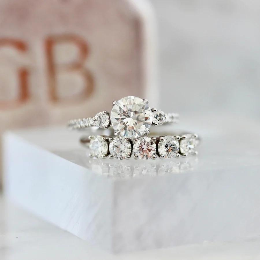 Large Five Stone wedding band 