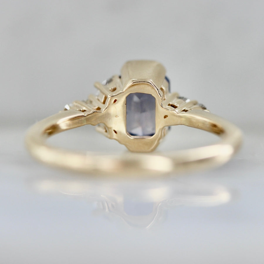 Lava Lamp Purple Radiant Cut Opalescent Sapphire Ring