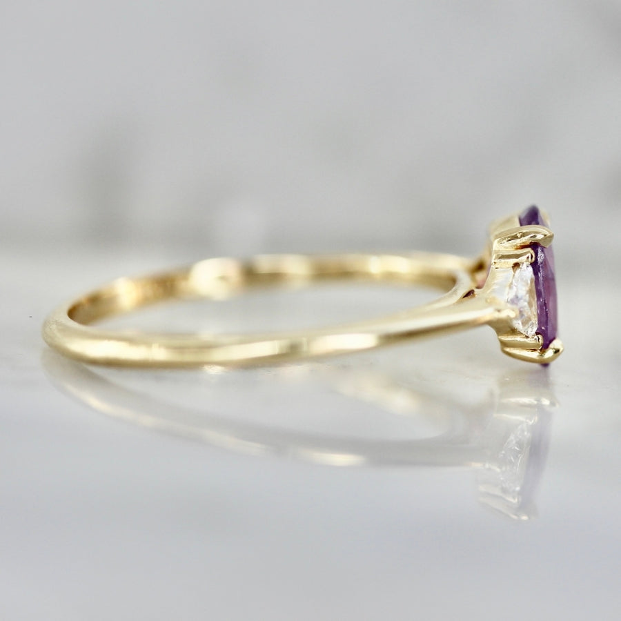 
            Lavender Haze Oval Cut Opalescent Sapphire Ring
