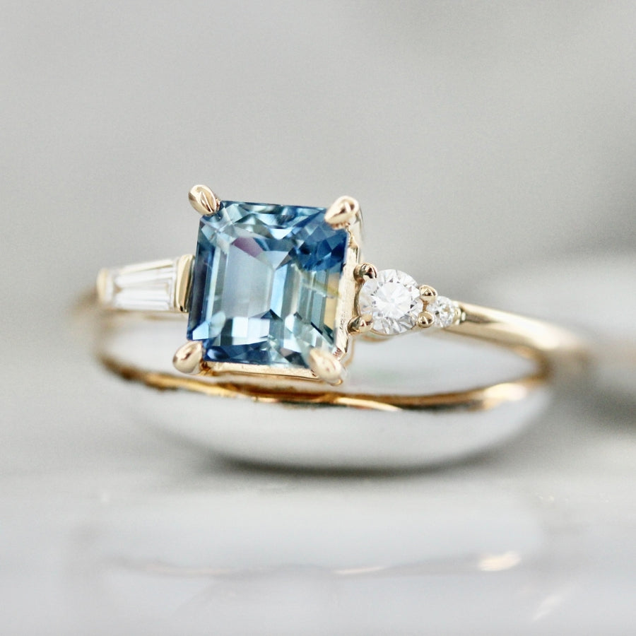 Lickety Split Blue Geo Cut Sapphire Ring