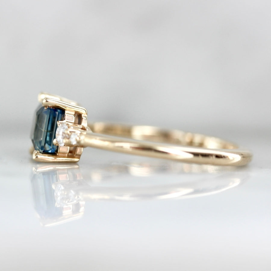 Lickety Split Blue Geo Cut Sapphire Ring