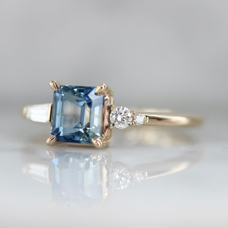 Lickety Split Blue Geo Cut Sapphire Ring