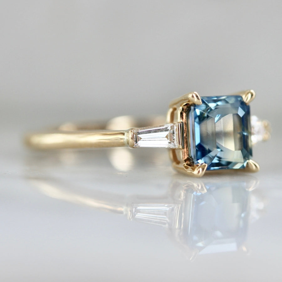 Lickety Split Blue Geo Cut Sapphire Ring