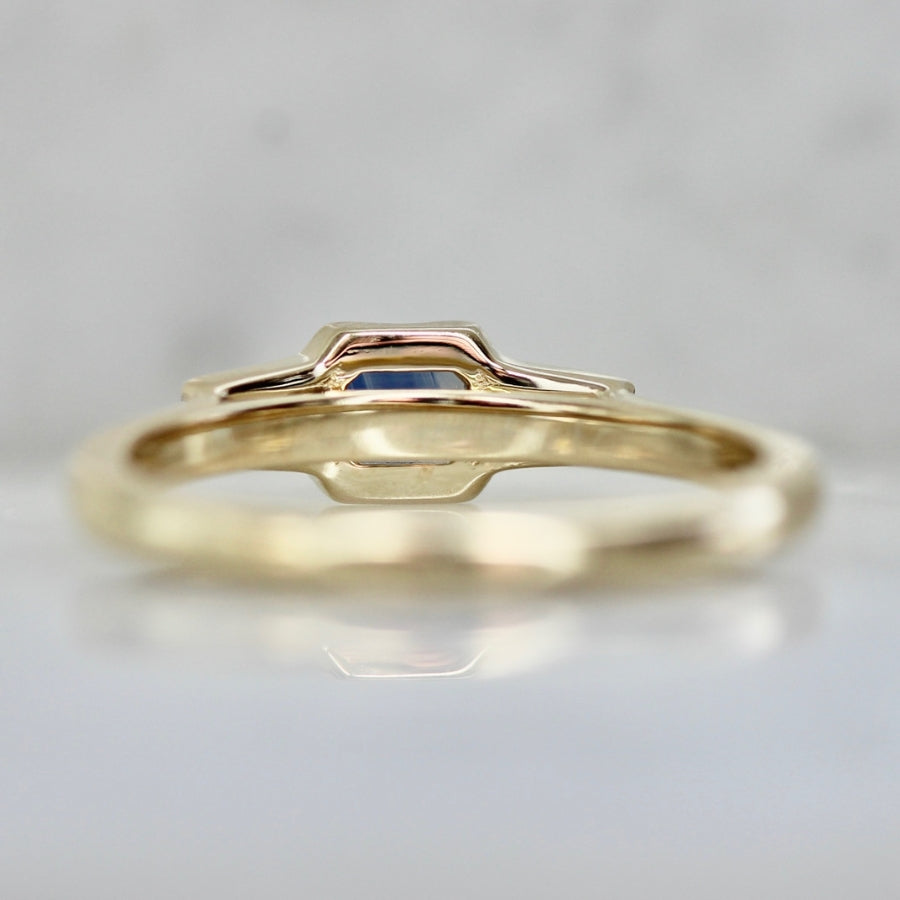 Lip Service Blue Bi-Color Emerald Cut Sapphire Ring