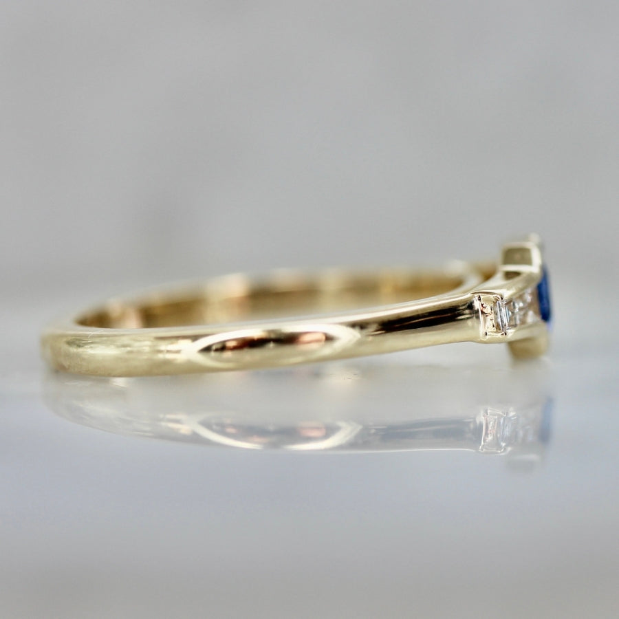 Lip Service Blue Bi-Color Emerald Cut Sapphire Ring