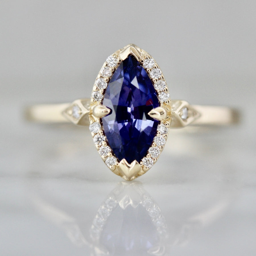 Lisbon Purple Marquise Cut Sapphire Ring