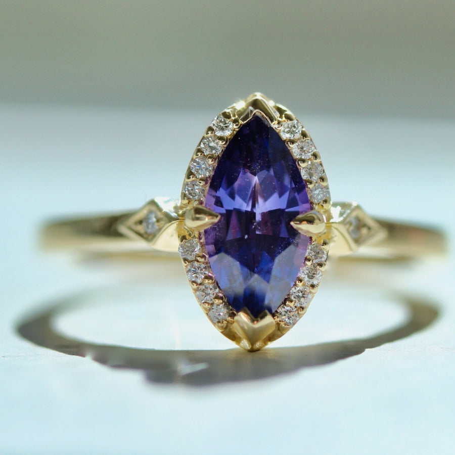 Lisbon Purple Marquise Cut Sapphire Ring