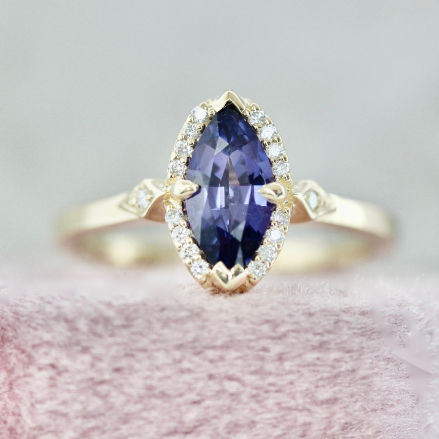 Lisbon Purple Marquise Cut Sapphire Ring