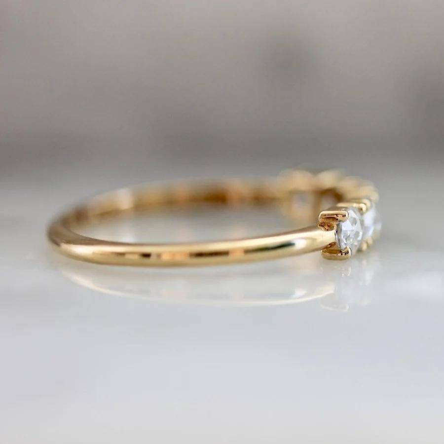 Love Story Five Stone Rose Cut Diamond Band