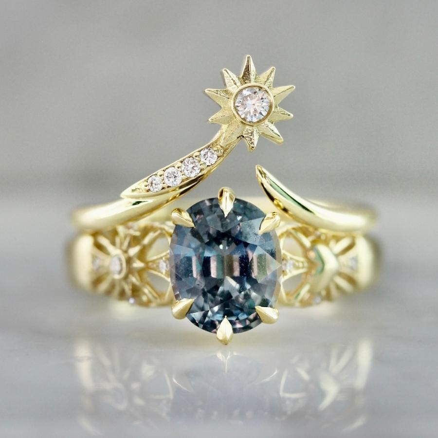 Love & Light Purple-Blue Color Change Oval Cut Sapphire Ring