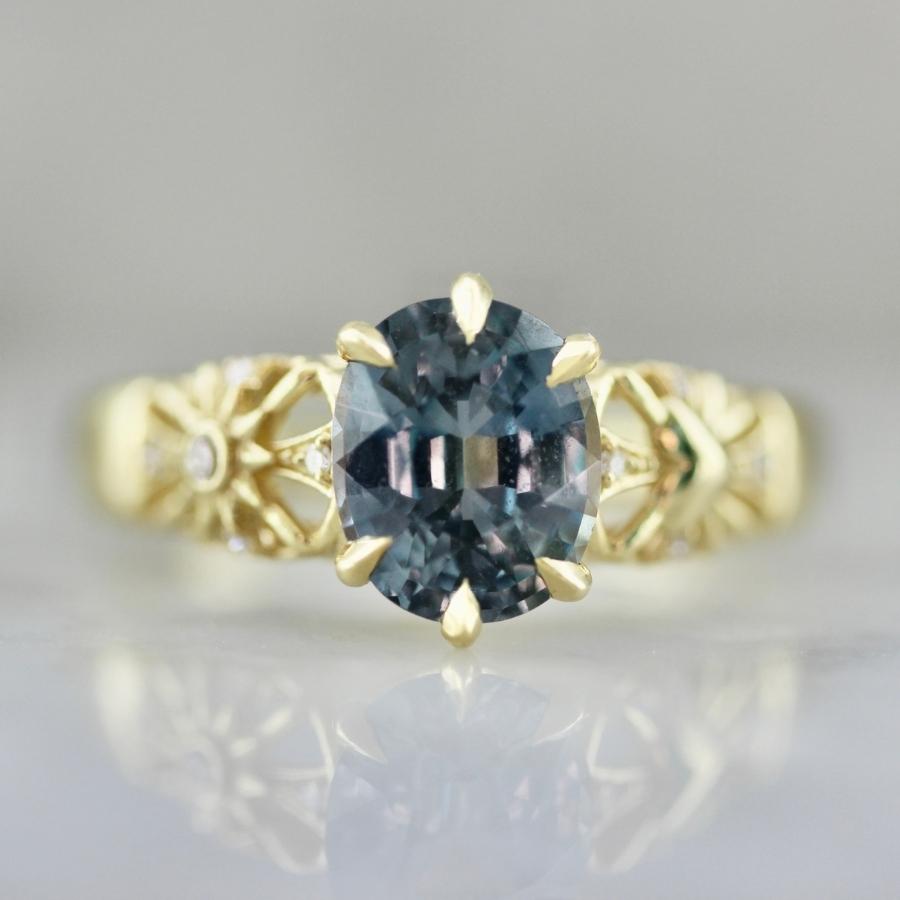 Love & Light Purple-Blue Color Change Oval Cut Sapphire Ring