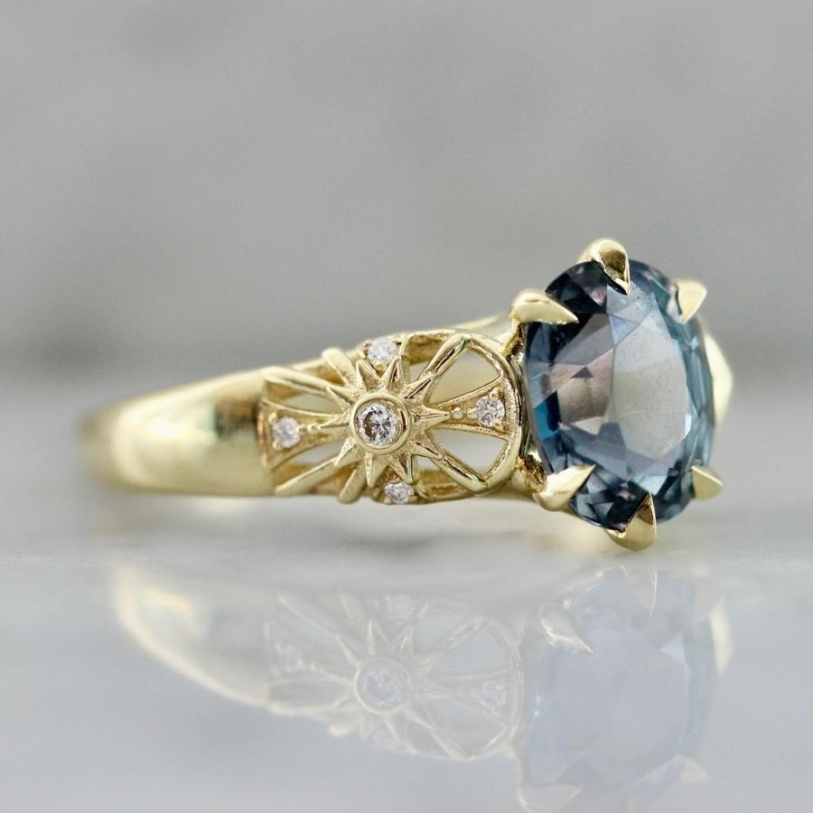 Love & Light Purple-Blue Color Change Oval Cut Sapphire Ring