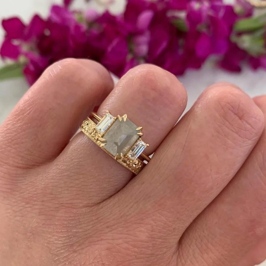 Lovelace Engraved Gold Band