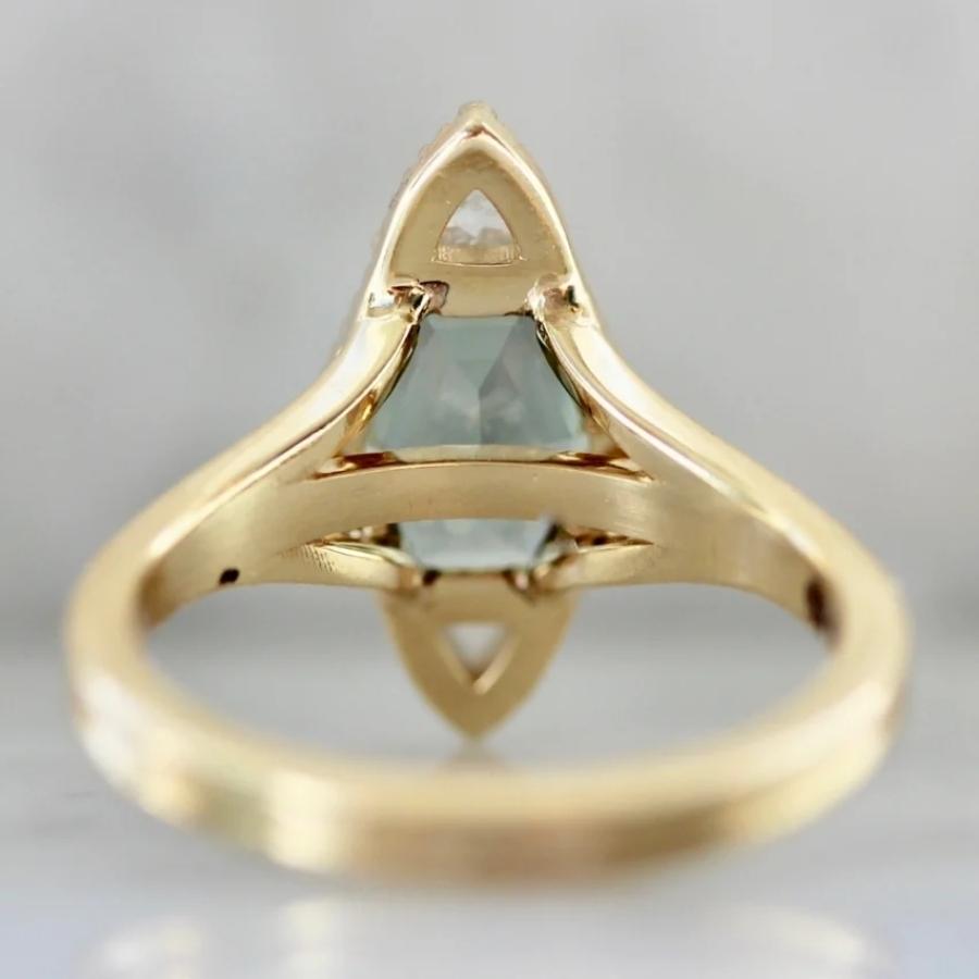 Maestro Green Hexagon Cut Sapphire Ring