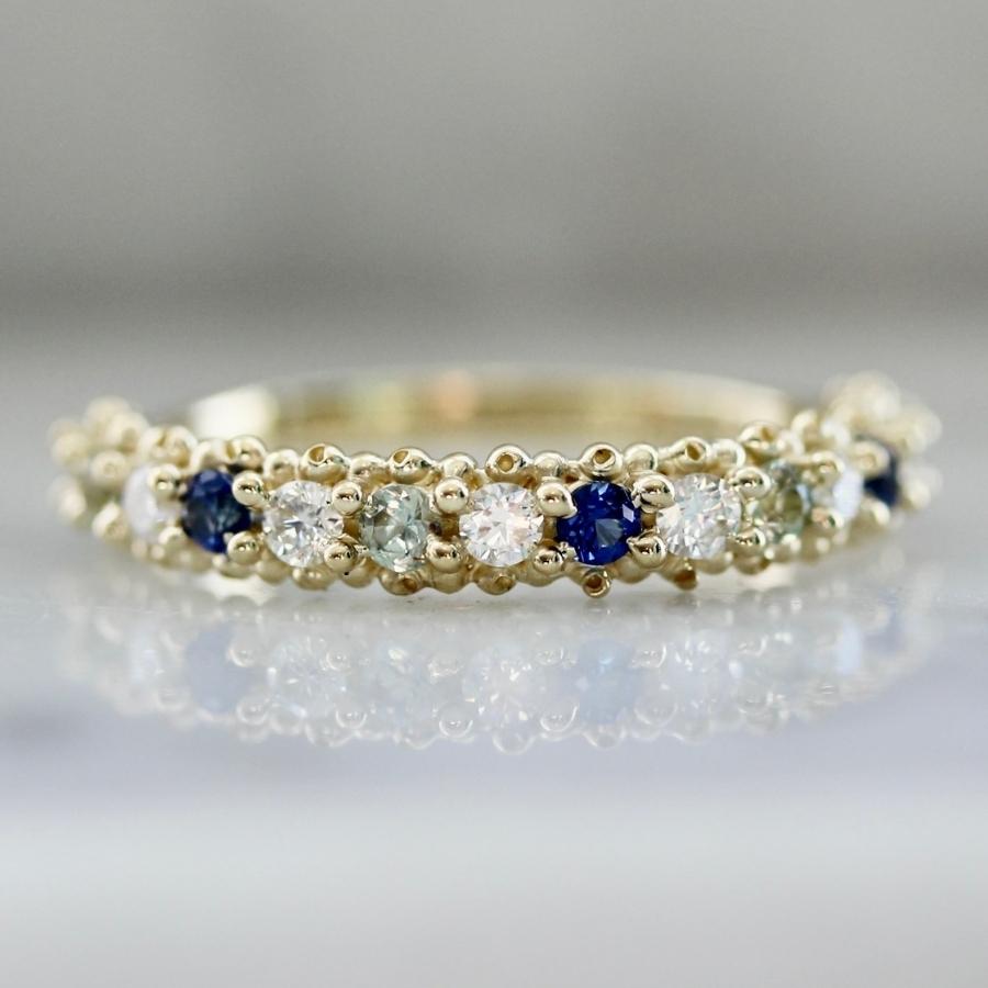 Mastique Round Brilliant Cut Sapphire Band