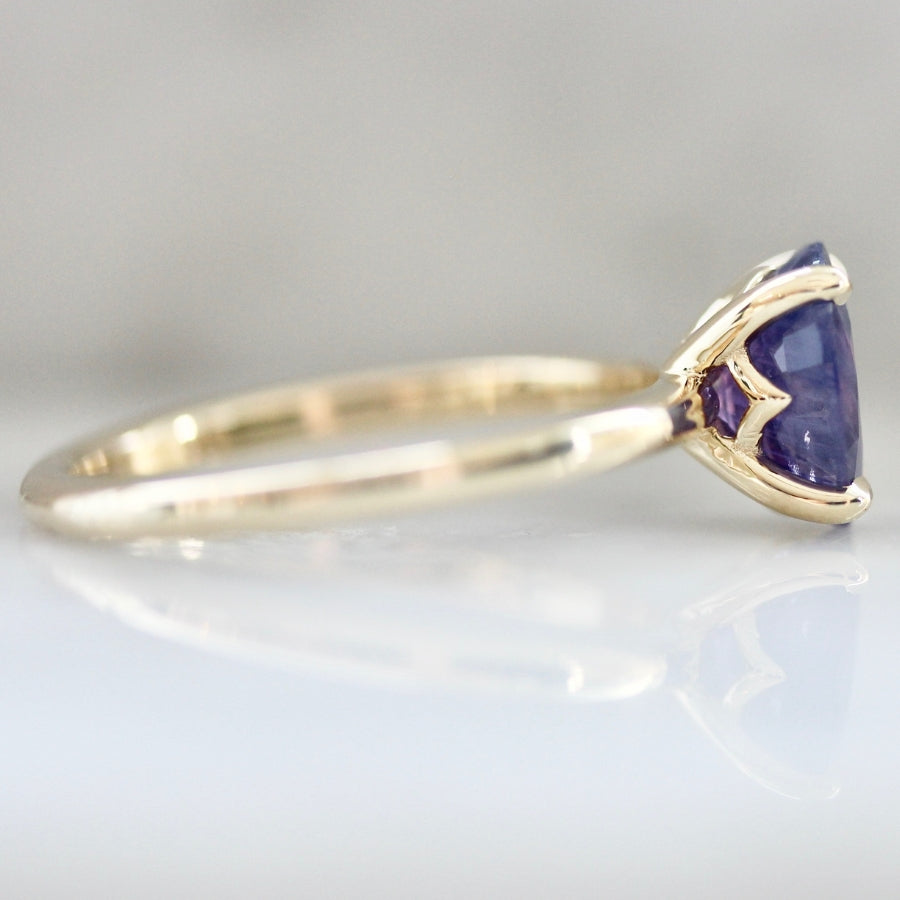 Mother Ship Purple Oval Cut Sapphire Ring