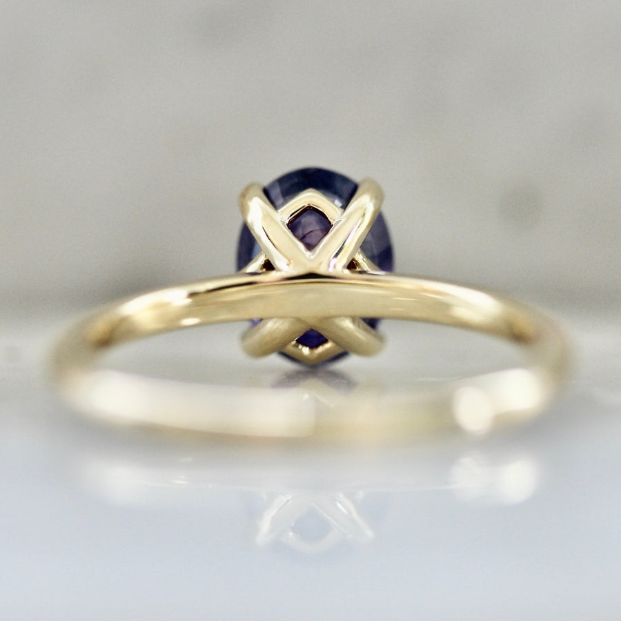 Mother Ship Purple Oval Cut Sapphire Ring
