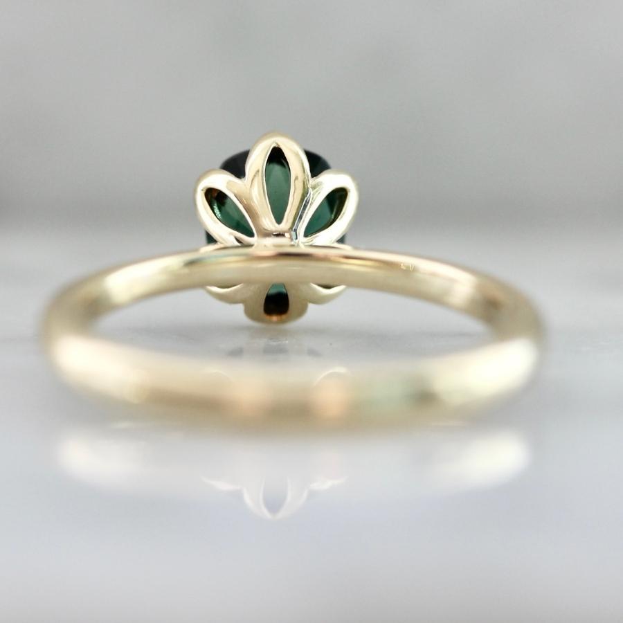 Night Garden Green Cushion Cut Tourmaline Ring