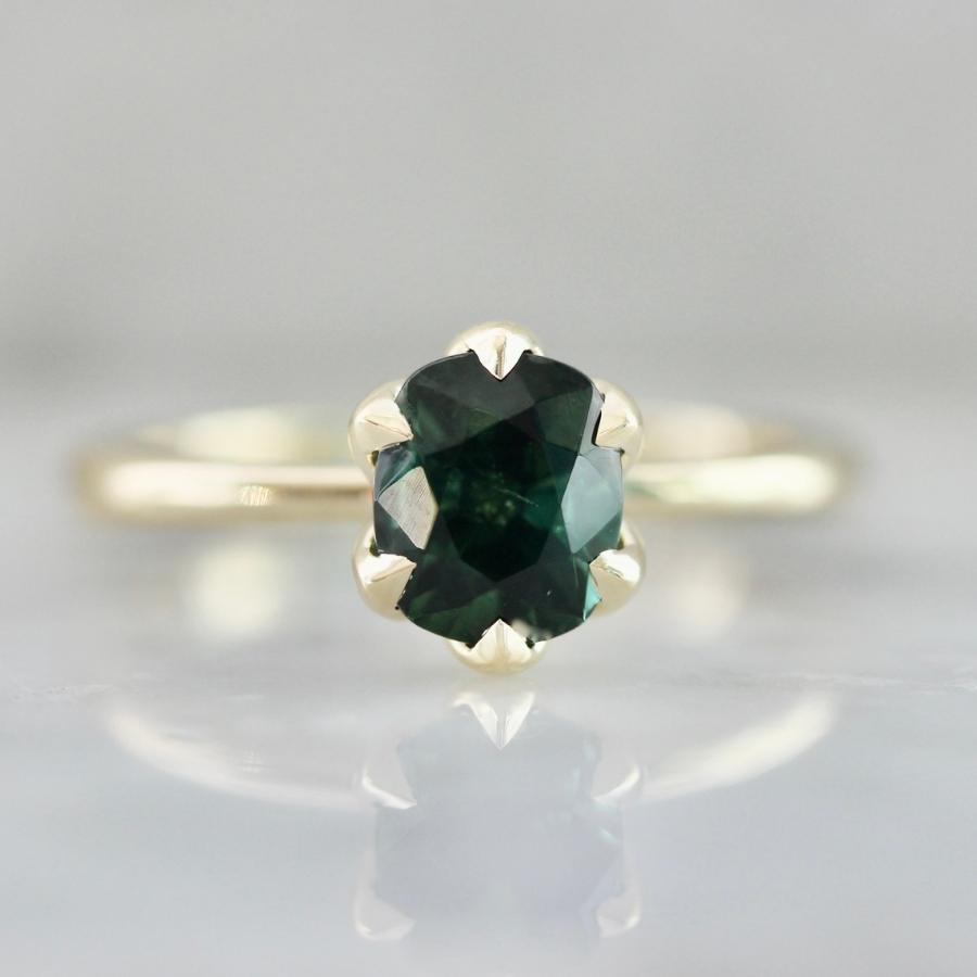 Night Garden Green Cushion Cut Tourmaline Ring