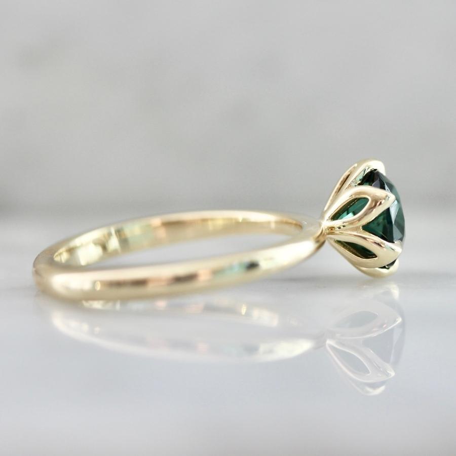 Night Garden Green Cushion Cut Tourmaline Ring