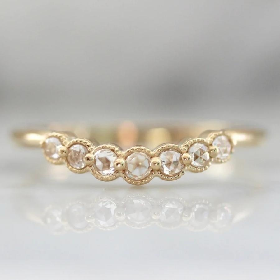 Oasis White Round Rose Cut Diamond Band
