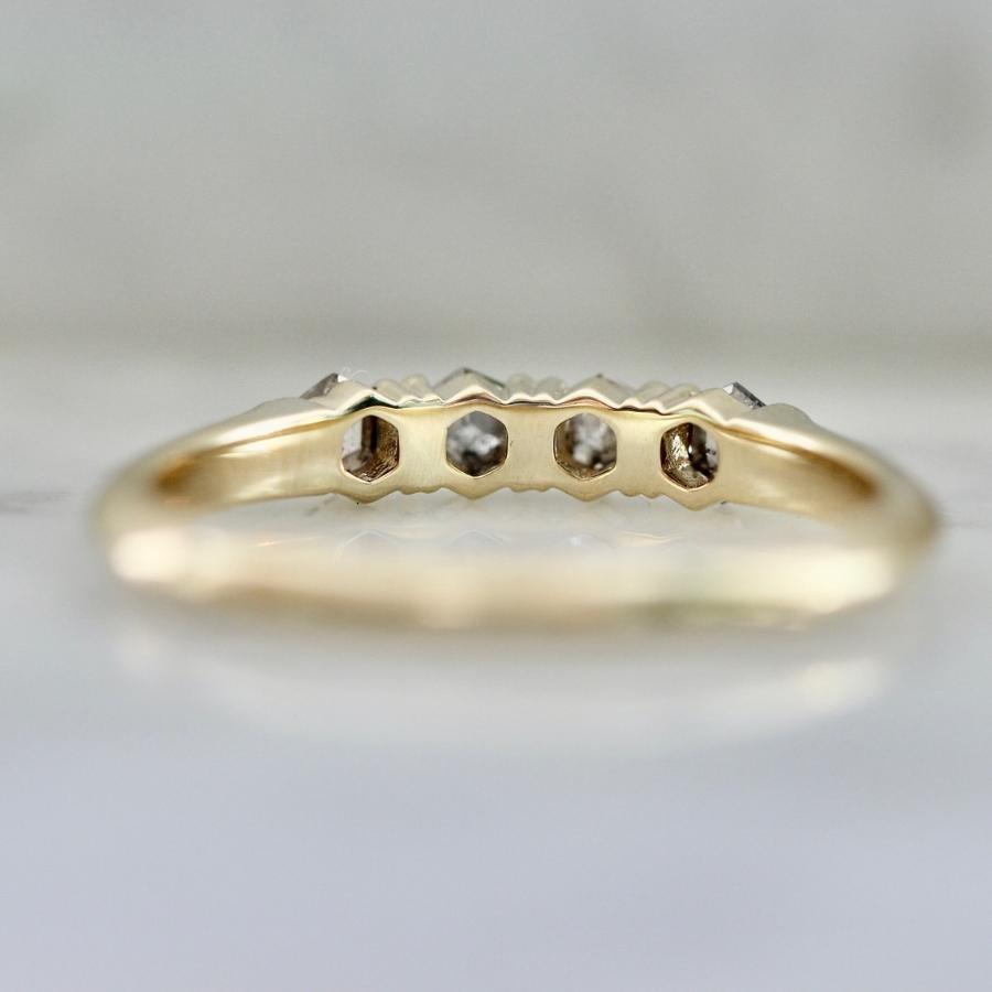 Obscura Salt and Pepper Hexagon Rose Cut Diamond Band