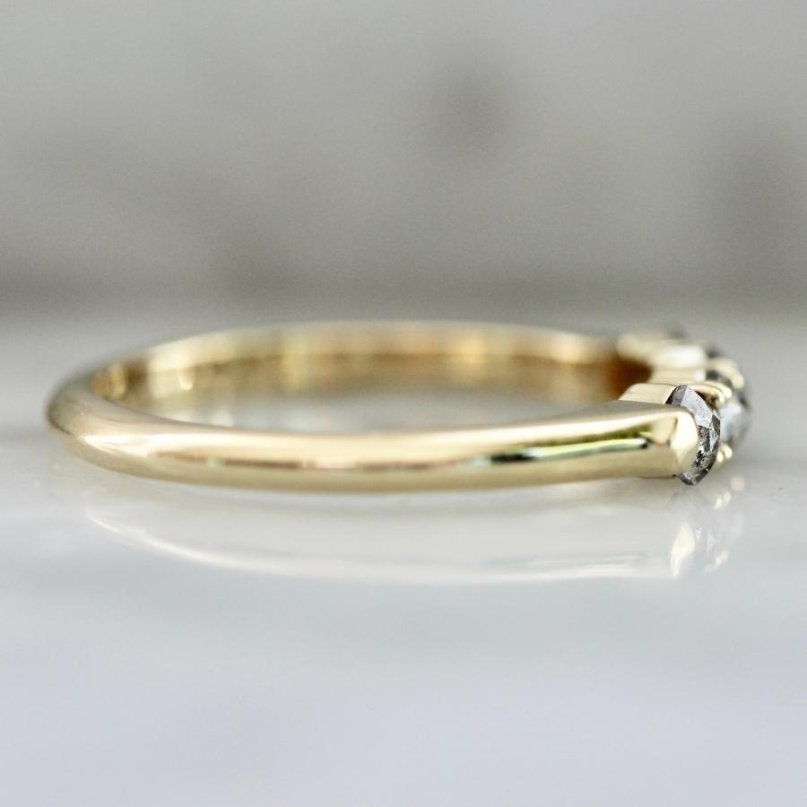 Obscura Salt and Pepper Hexagon Rose Cut Diamond Band