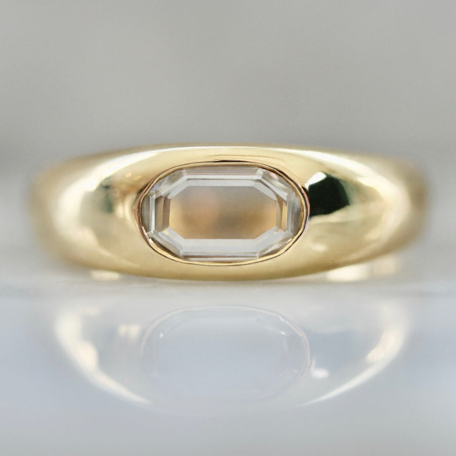 
            Odette White Oval Portrait Cut Diamond Ring