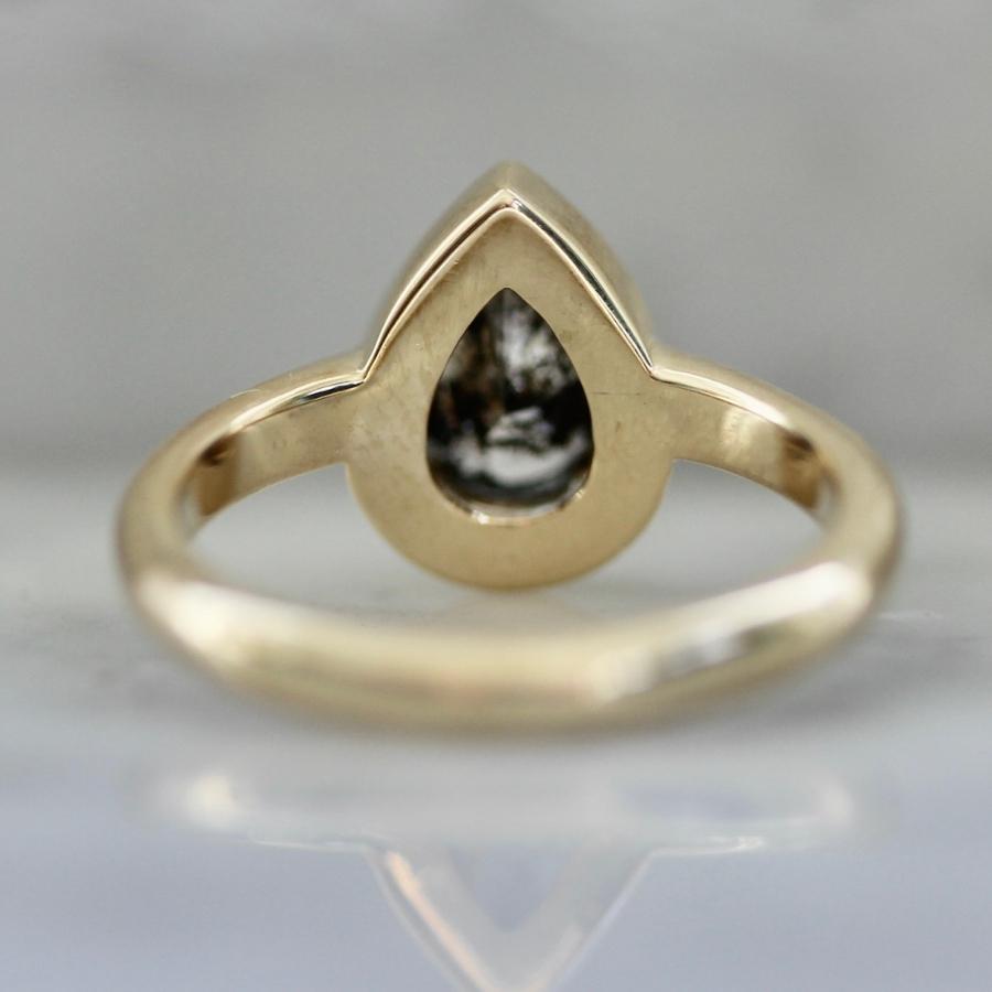 Off Limits Salt and Pepper Pear Cut Diamond Ring