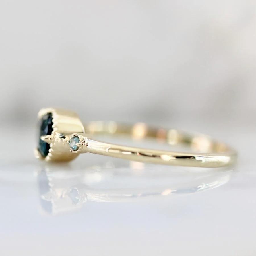 Olympia Green-Blue Oval Cut Tourmaline Ring