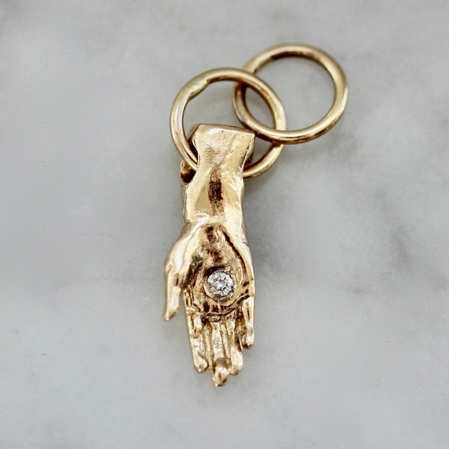Open Hand Diamond Charm