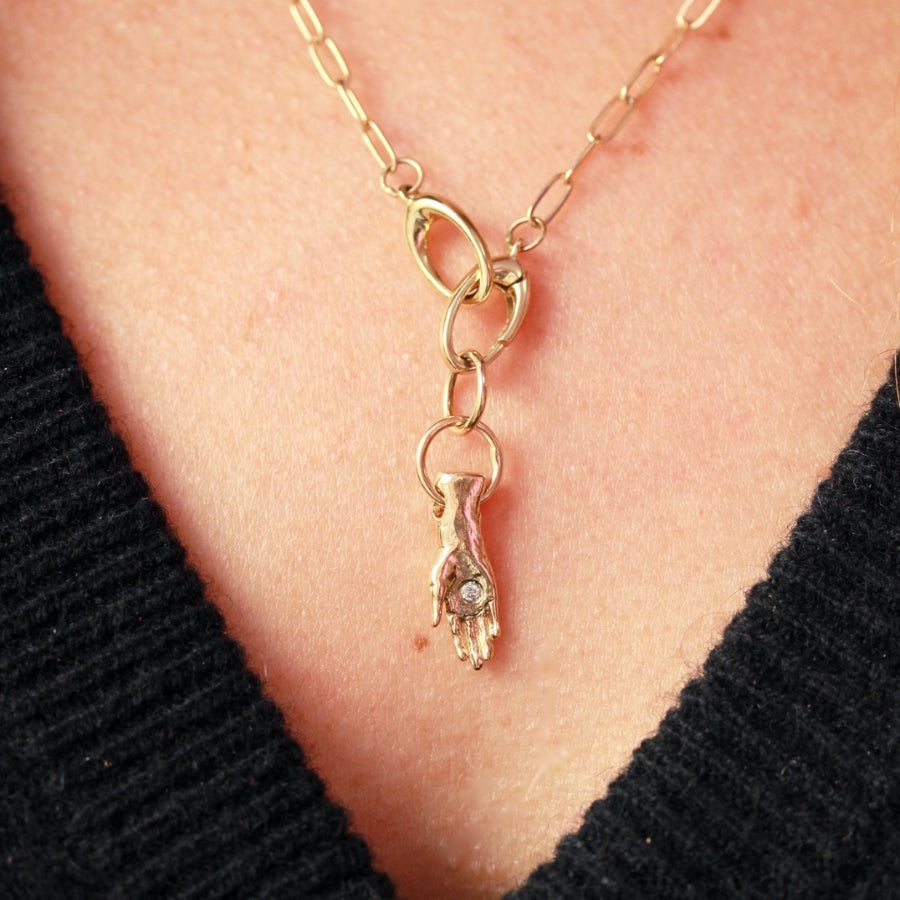 Open Hand Diamond Charm