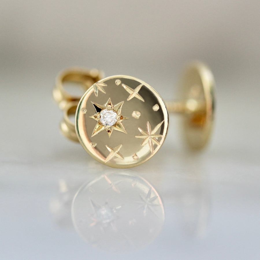 
            Orion Engraved Diamond Earrings