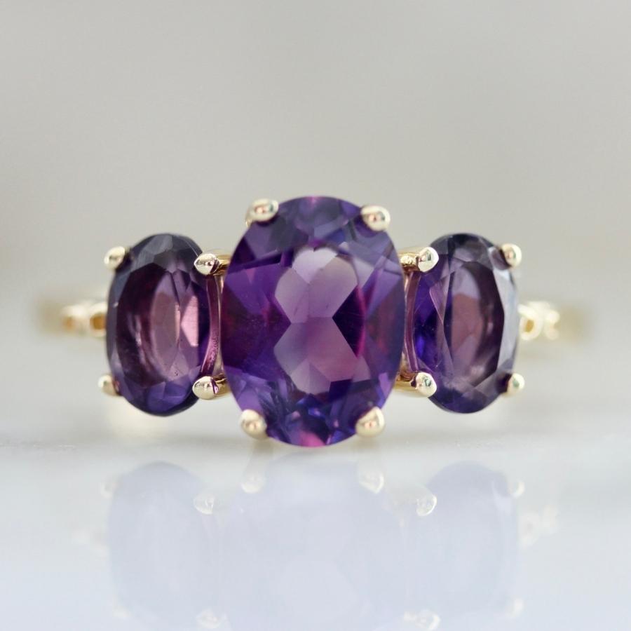 Oval the Moon Purple Amethyst Ring