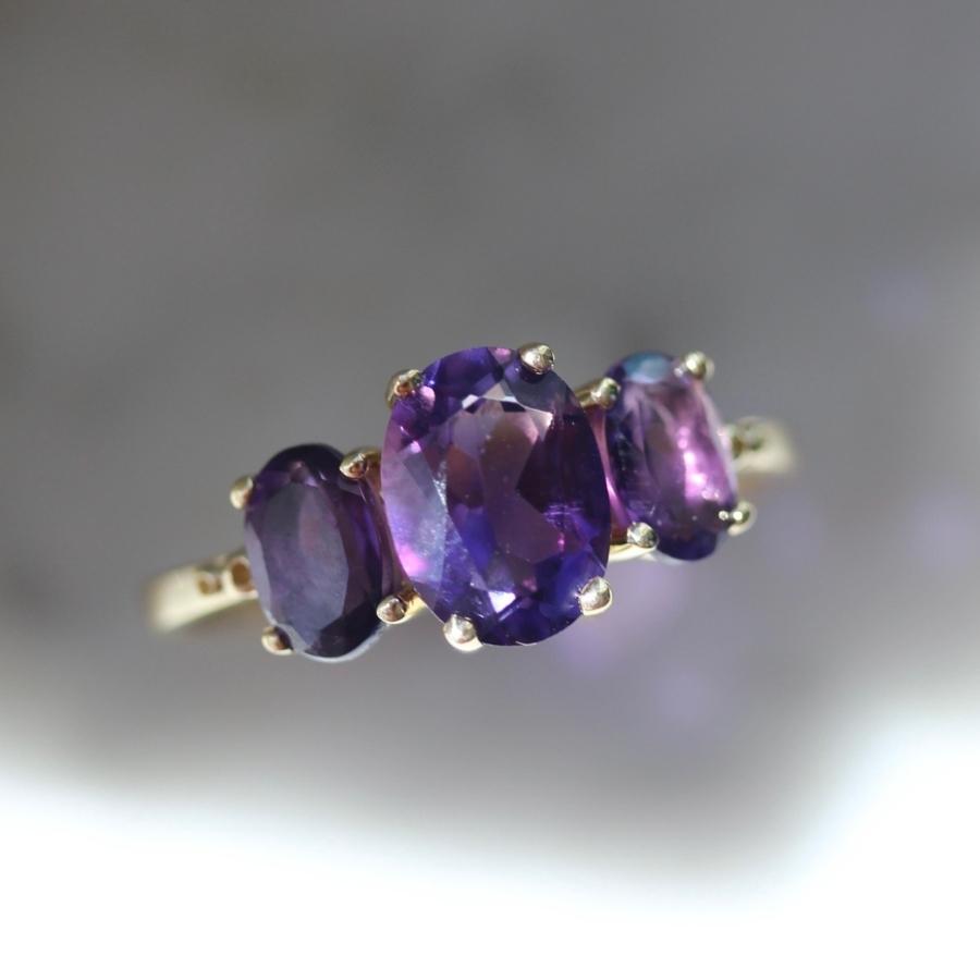 Oval the Moon Purple Amethyst Ring