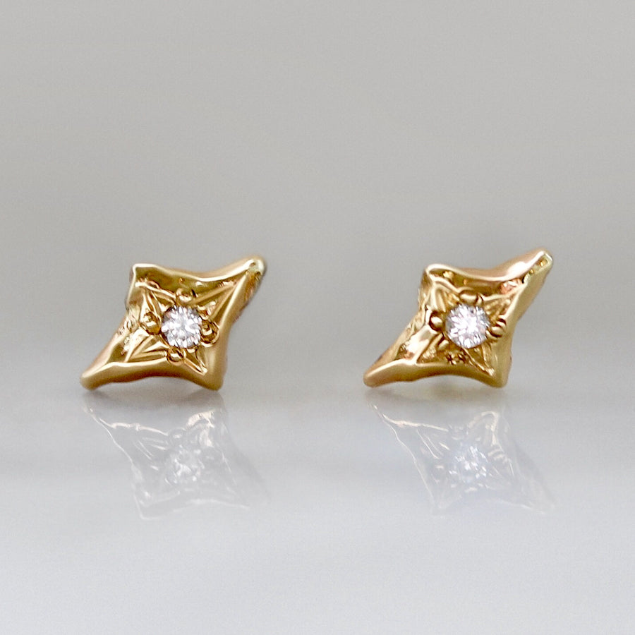 
            Nova Diamond Star Earrings in Yellow Gold
