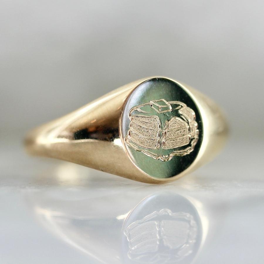 Pancake Engraved Signet Ring