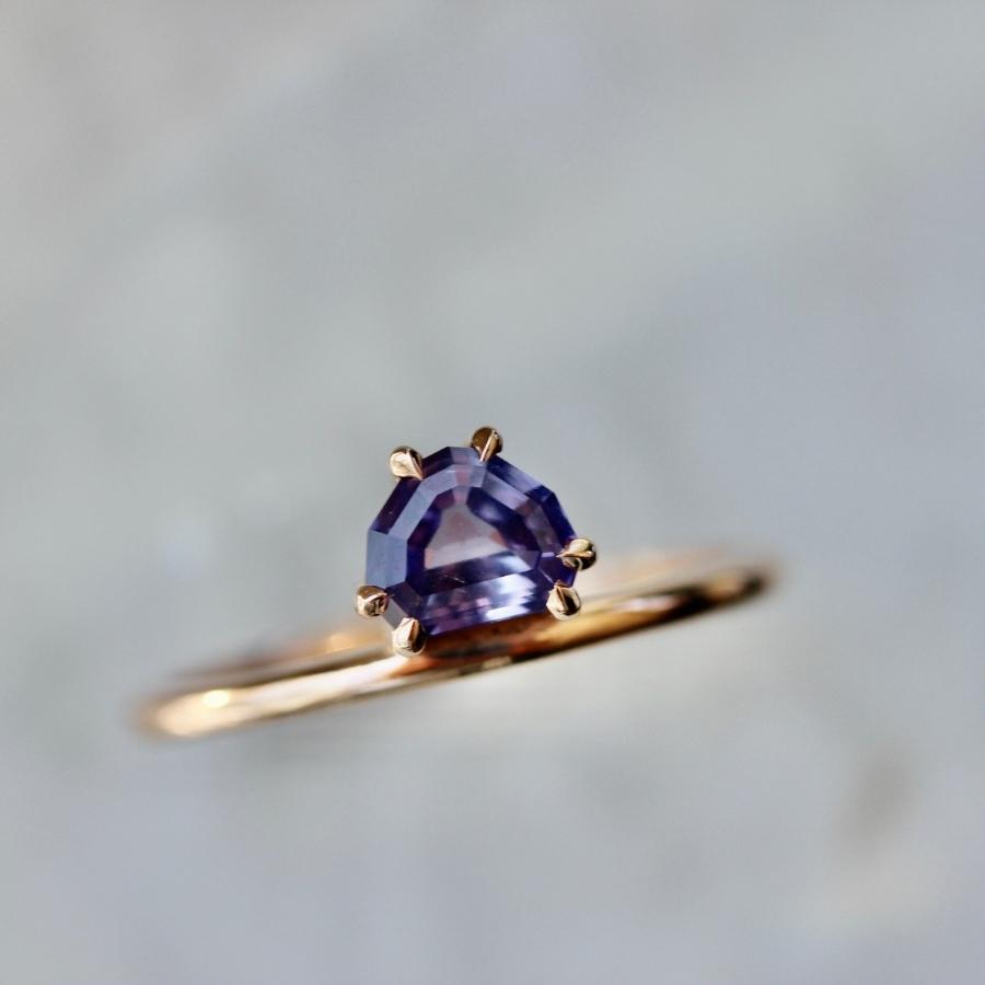 Pandora Geo Half Moon Cut Sapphire Ring