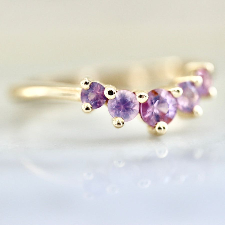 Papillon Pink Opalescent Sapphire Band