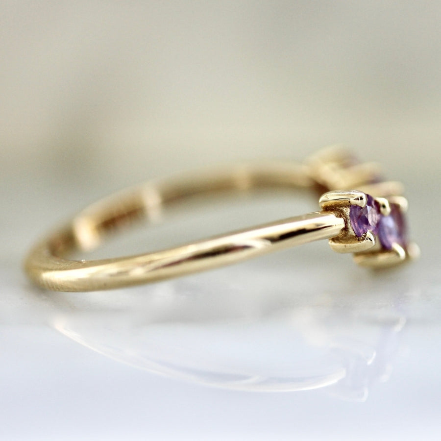 Papillon Pink Opalescent Sapphire Band