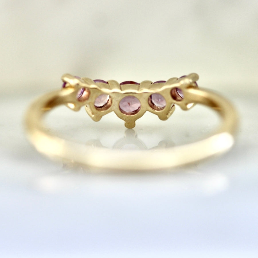 Papillon Pink Opalescent Sapphire Band
