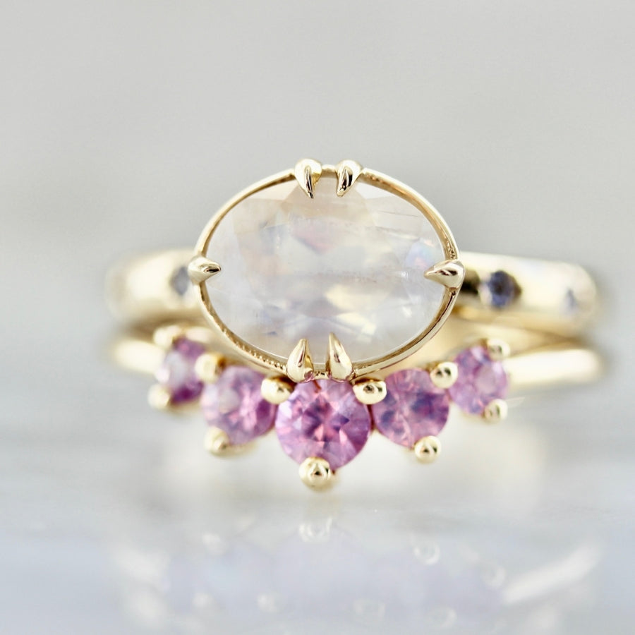 Papillon Pink Opalescent Sapphire Band