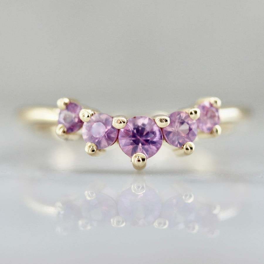 Papillon Pink Opalescent Sapphire Band