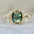 Parlor Trick Blue-Green Cushion Cut Sapphire Ring