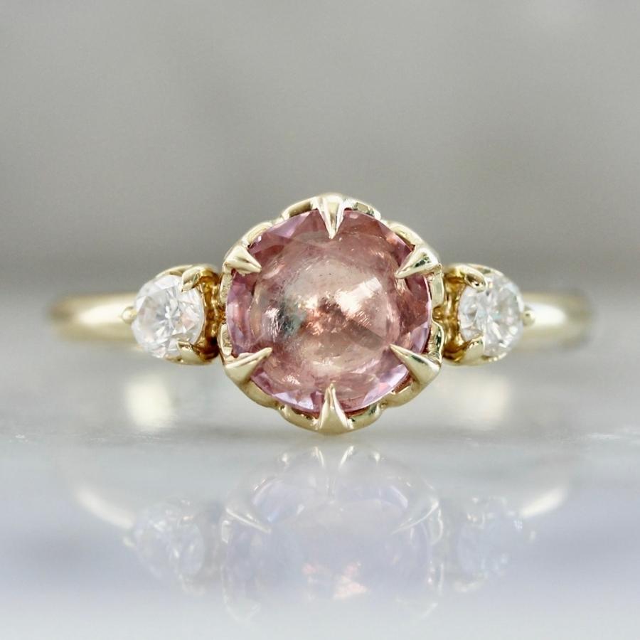 Pink Me Up Round Rose Cut Sapphire Ring
