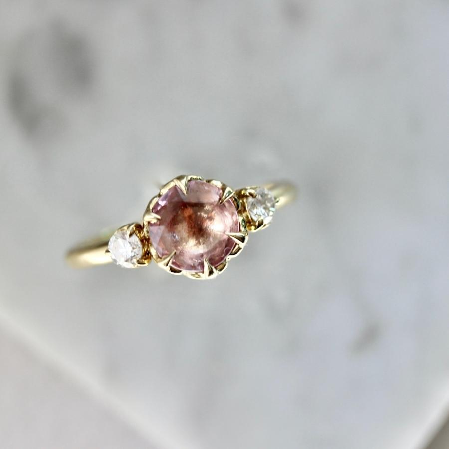 Pink Me Up Round Rose Cut Sapphire Ring