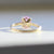 Pink Smoke Oval Cut Opalescent Sapphire Ring