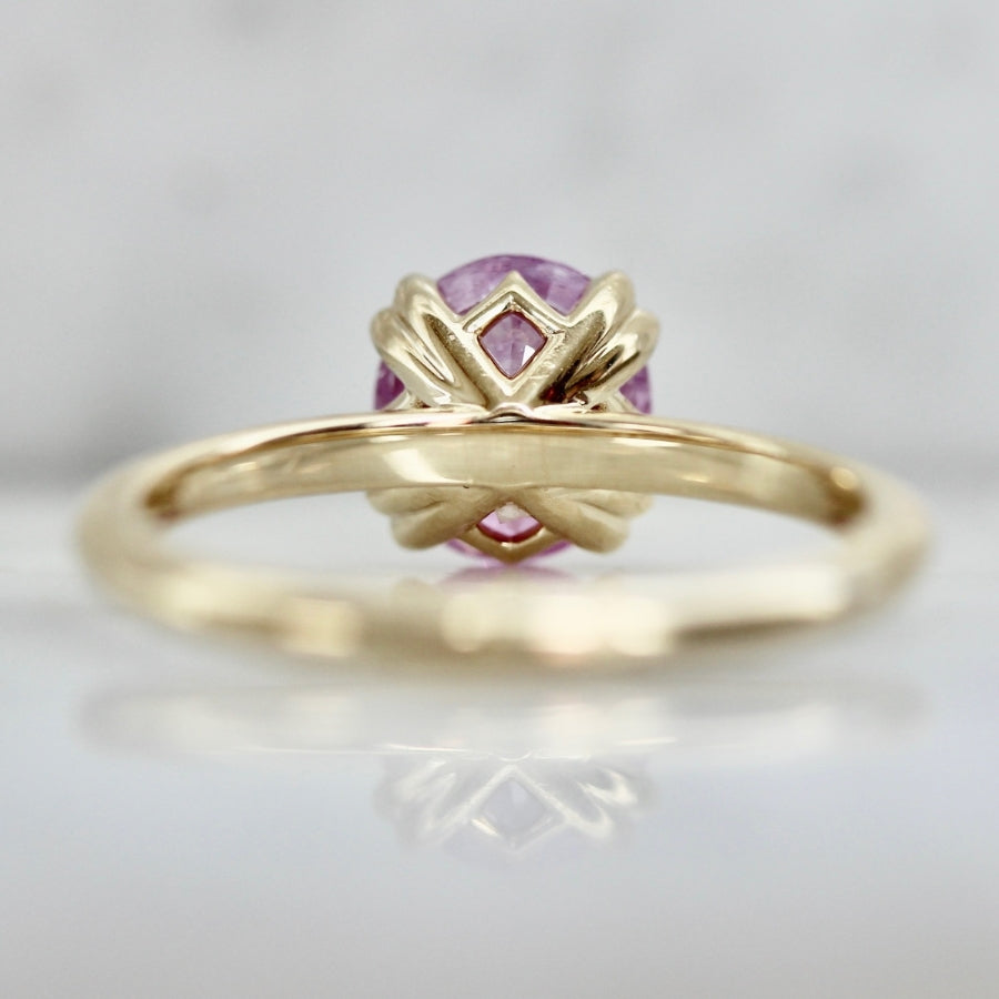 Pink Smoke Oval Cut Opalescent Sapphire Ring